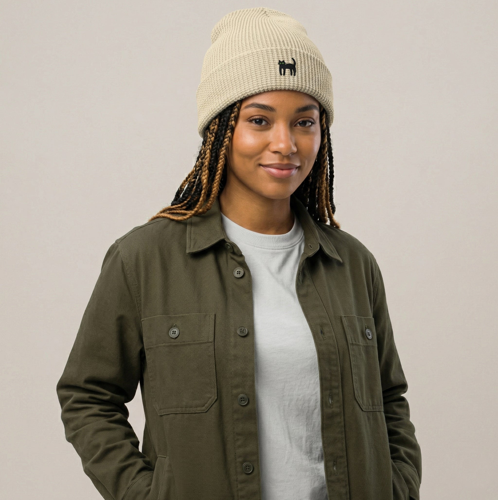 Scaredy Cat Waffle Beanie