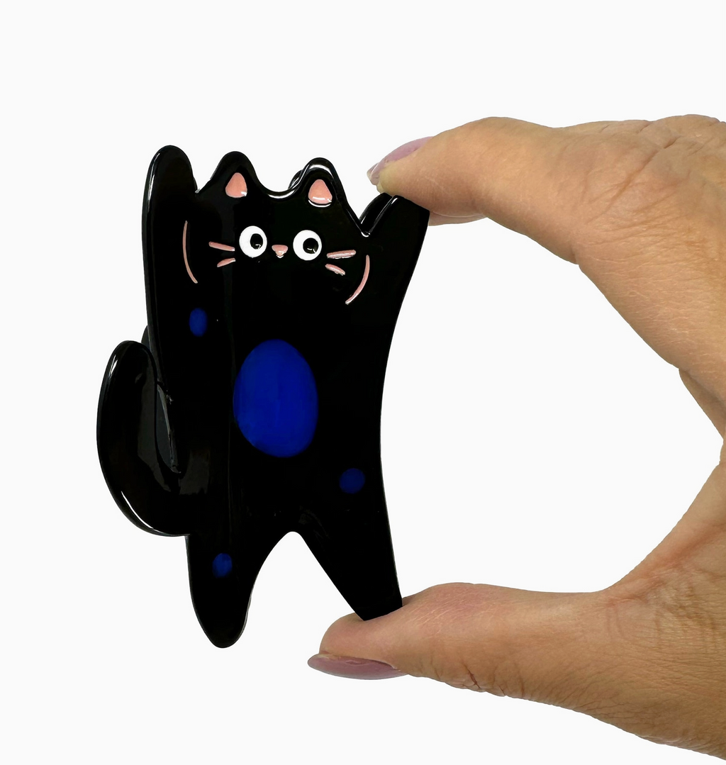 Black Cat Hair Claw Clip