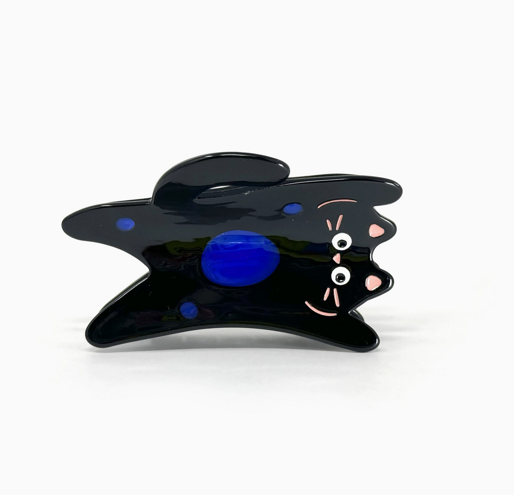 Black Cat Hair Claw Clip