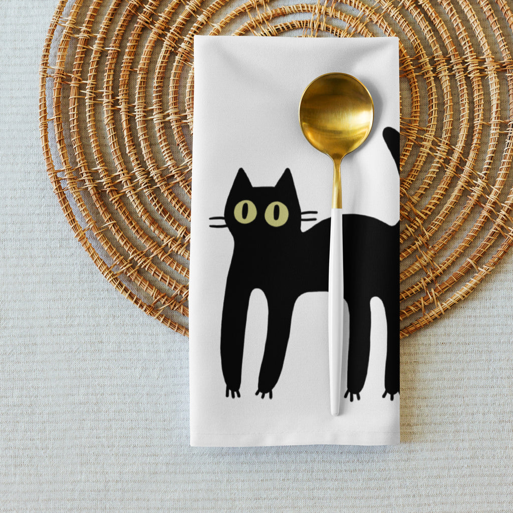 Black Cat Cloth Napkins (Set of 4)