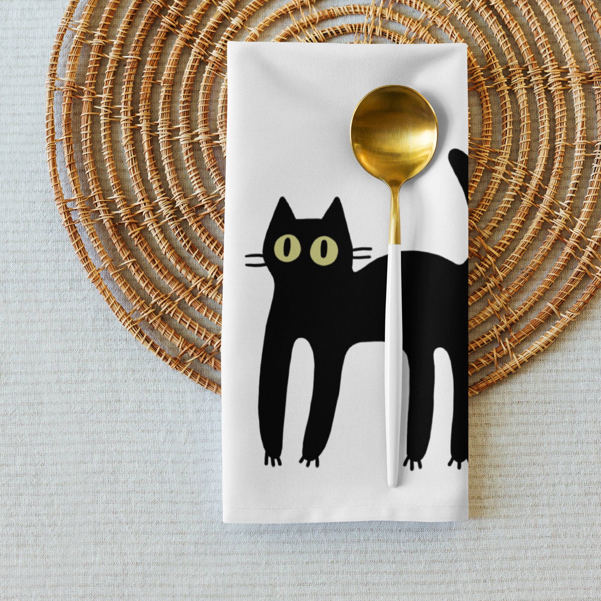 Black Cat Cloth Napkins (Set of 4)
